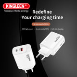 Cargador Doble Toma USB + USB C, 33W, Ultra Rápido, Cable USB C - USB C Incluido.