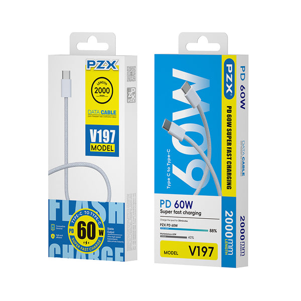 Cable de datos/carga, USB C- USB C, 60W, Ultra Rápido.