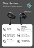 Auriculares inalámbricos gaming, Bluetooth 5.0, Dual Iphone y Android, Mod.D1386, color negro